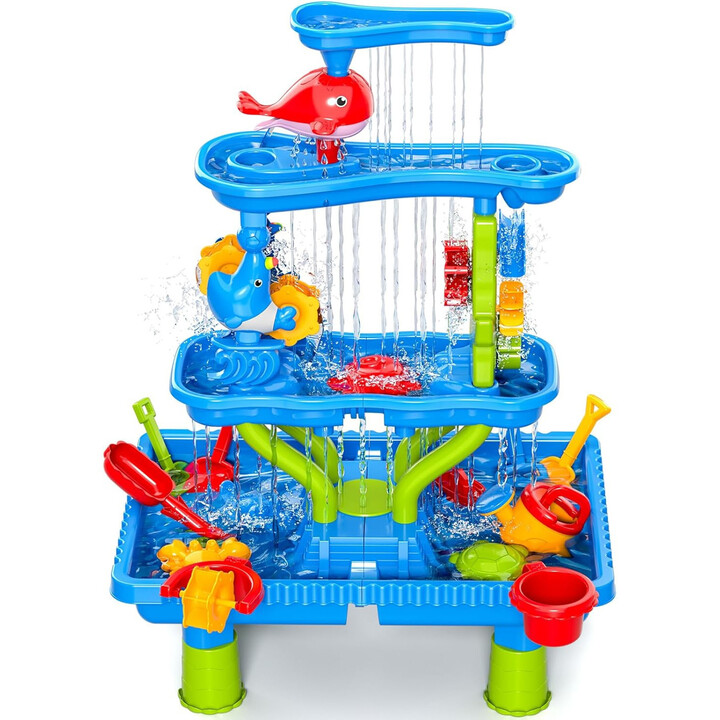 WOOPIE Water Table 4 in 1 Sandbox Waterfall XL 4-Level Dolphin