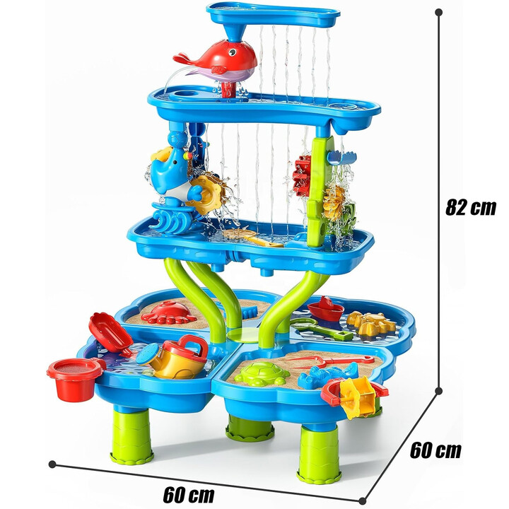 WOOPIE Water Table 4 in 1 Sandbox Waterfall XL 4-Level Dolphin