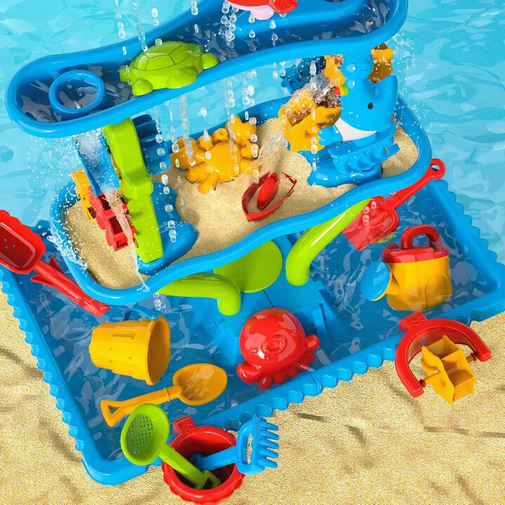 WOOPIE Huge Aquapark Water Table 6 in 1 Sandbox Waterfall Water Track 6-level Modular