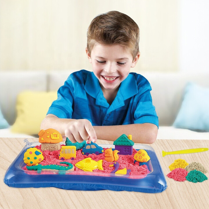 WOOPIE Kinetic Sand 0.8 kg Set in Basket with Molds + /