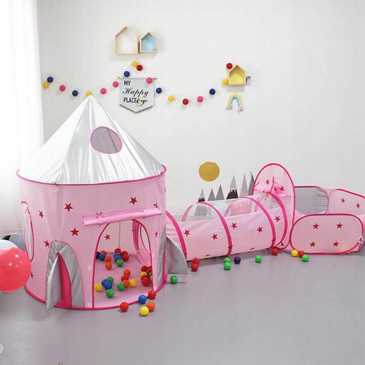 WOOPIE 3-in-1 Tent Princess Palace XXL House Tunnel Dry Pool
