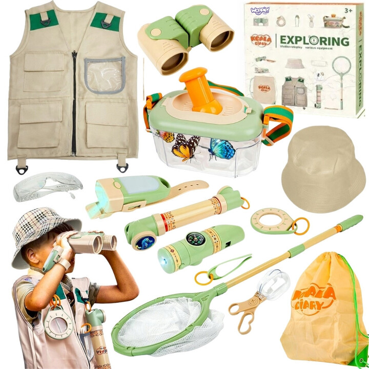 WOOPIE Discovery Little Explorer's Set Binoculars Compass Insect Net Butterflies Flashlight