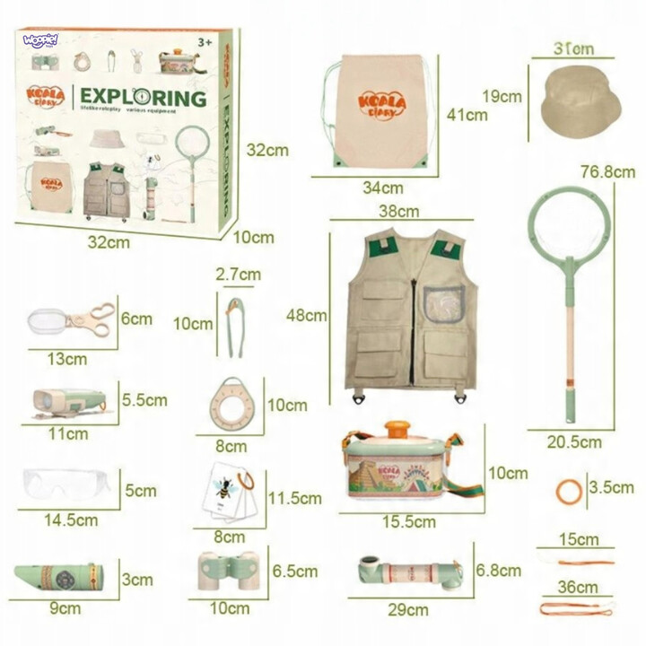 WOOPIE Discovery Little Explorer's Set Binoculars Compass Insect Net Butterflies Flashlight