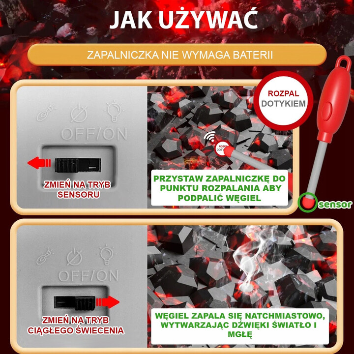 WOOPIE Grill Barbecue Zestaw 41 el. Efekty Świetle Para Wodna