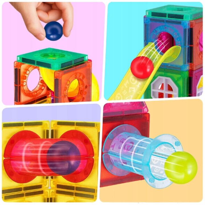 WOOPIE Magnetic Construction Blocks 3D Educational Set Ball Track 42 pcs.