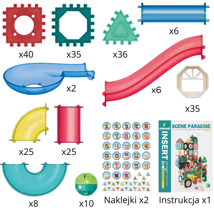 WOOPIE 3D Construction Blocks Educational Set Ball Track 228pcs.
