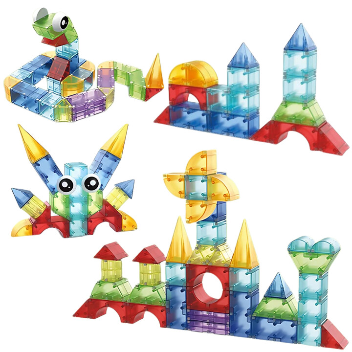 WOOPIE Magnetic Construction Blocks 3D Cubes Educational Set 63 pcs.