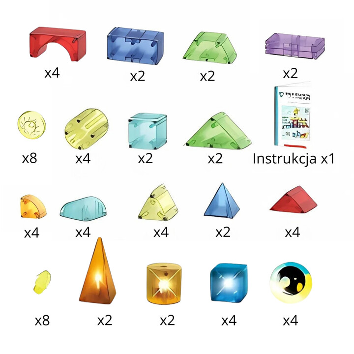 WOOPIE Magnetic Construction Blocks 3D Cubes Educational Set 63 pcs.