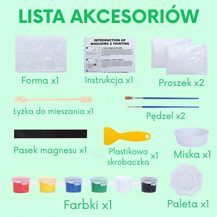 Woopie Stwórz Swoje Figurki Zestaw Kreatywny do Odlewania i Malowania DIY Zwierzątka