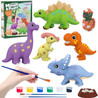 WOOPIE Zestaw Kreatywny z Farbami DIY Zrób Odlewy Gipsowe Figurki i Pomaluj - Zestaw Dinozaury