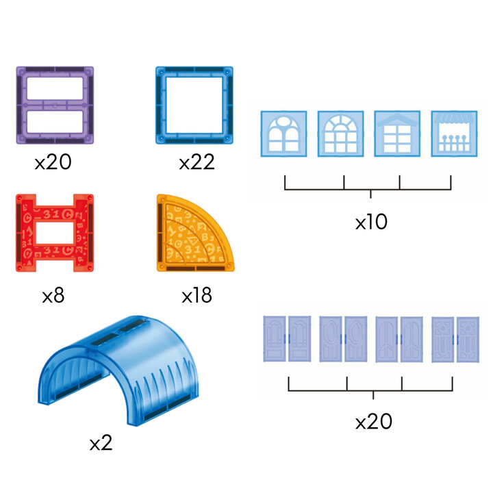 WOOPIE Magnetic Construction Blocks 3D Educational Set Castle 100pcs.
