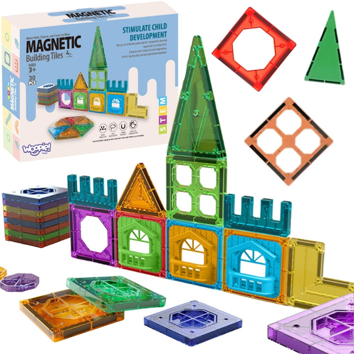 WOOPIE Magnetic Construction Blocks 3D Educational Set Castle 30 pcs.