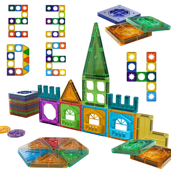 WOOPIE Magnetic Construction Blocks 3D Educational Set Castle 30 pcs.