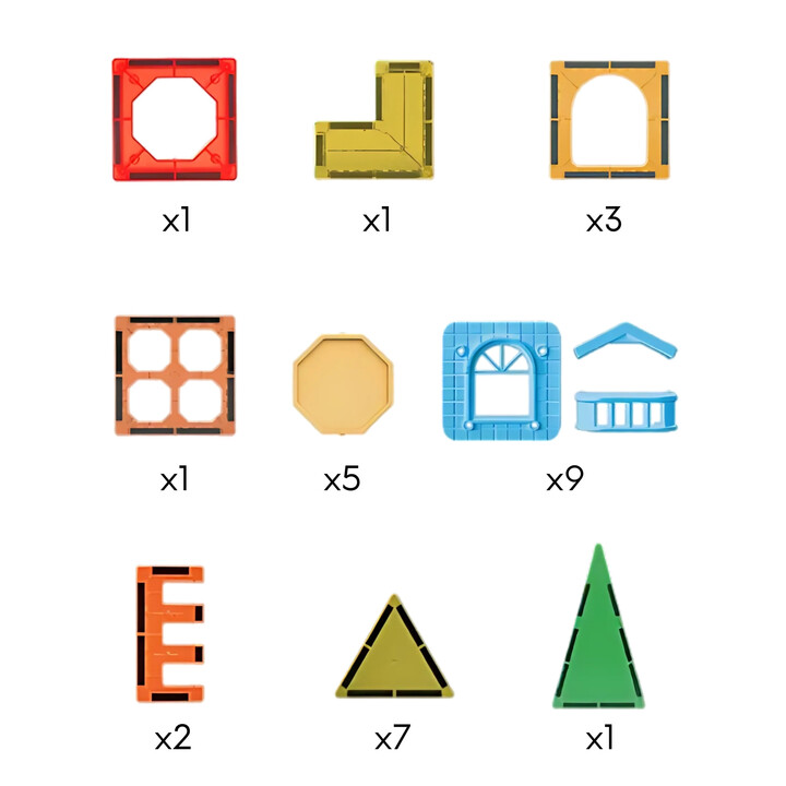 WOOPIE Magnetic Construction Blocks 3D Educational Set Castle 30 pcs.
