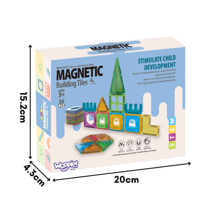 WOOPIE Magnetic Construction Blocks 3D Educational Set Castle 30 pcs.