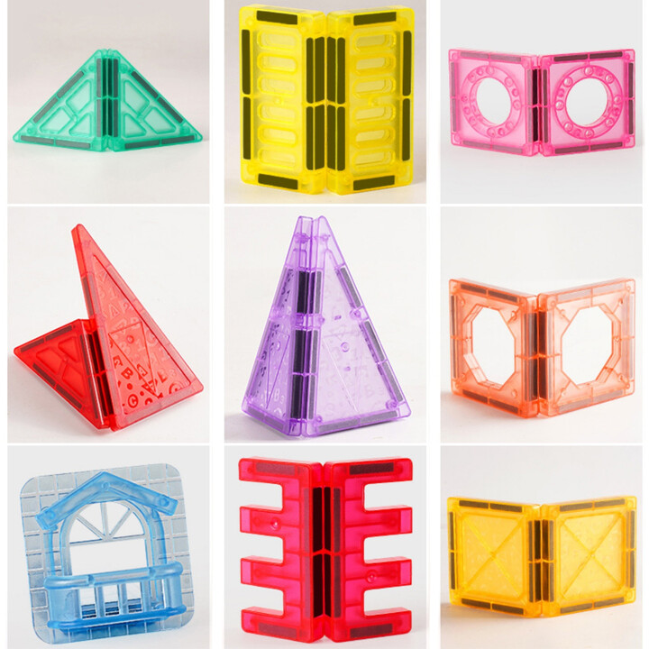 WOOPIE Magnetic Construction Blocks 3D Educational Set Castle Vehicles 110 pcs.