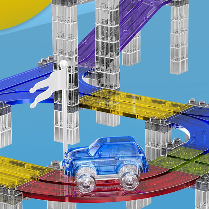WOOPIE Magnetic Car Race Track + 137 El. Car