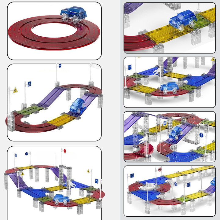 WOOPIE Magnetic Car Race Track + 137 El. Car