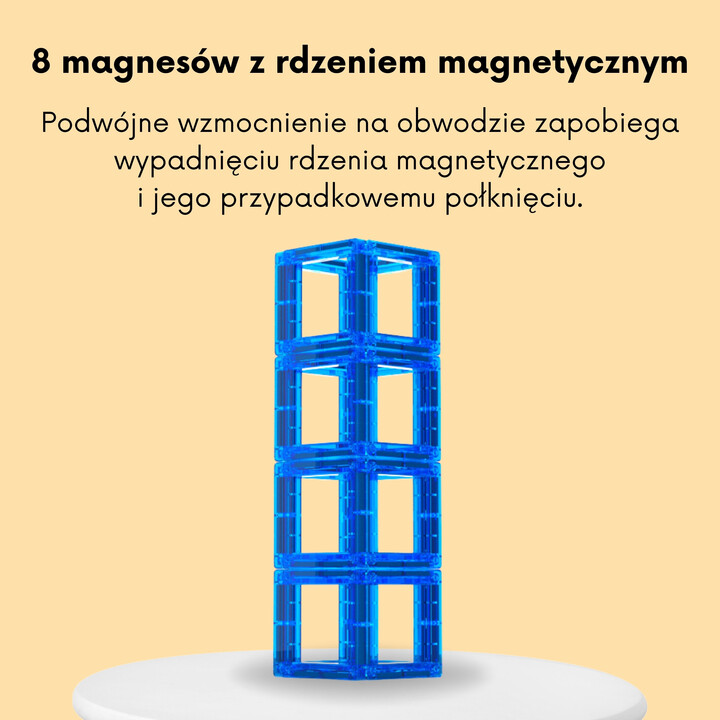 WOOPIE Przestrzenne Klocki Magnetyczne Nauka Liczb 70 Elementów