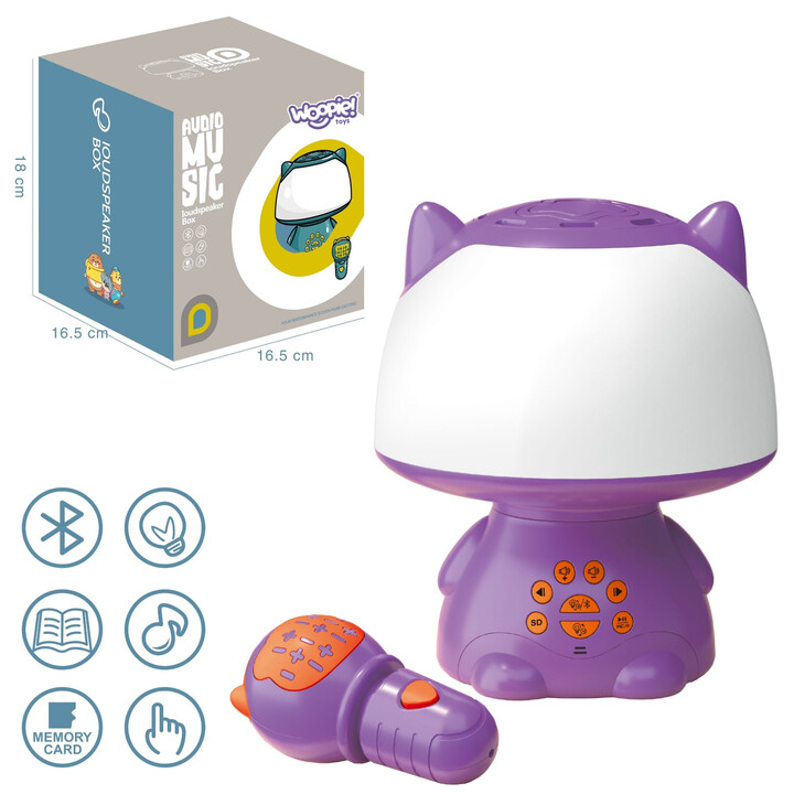 WOOPIE Multifunctional RGB Lamp Bluetooth Speaker Karaoke Voice Modulator SD Card AUX Purple