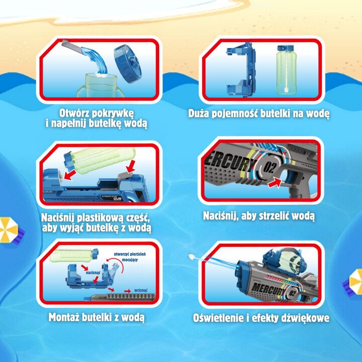 WOOPIE Pistolet Na Wodę Elektryczny Automayczny