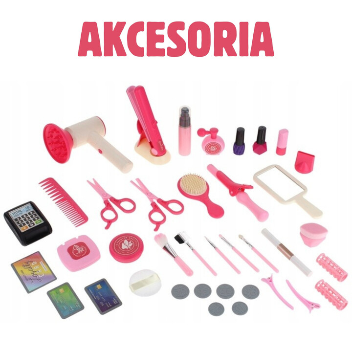 WOOPIE Salon Fryzjerski Kosmetyczka w Kuferku 2w1 43 el.
