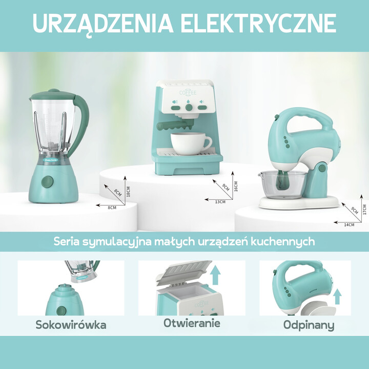 WOOPIE 3-in-1 Household Appliances Set: Coffee Maker, Mixer, Blender, Sound and Light Effects
