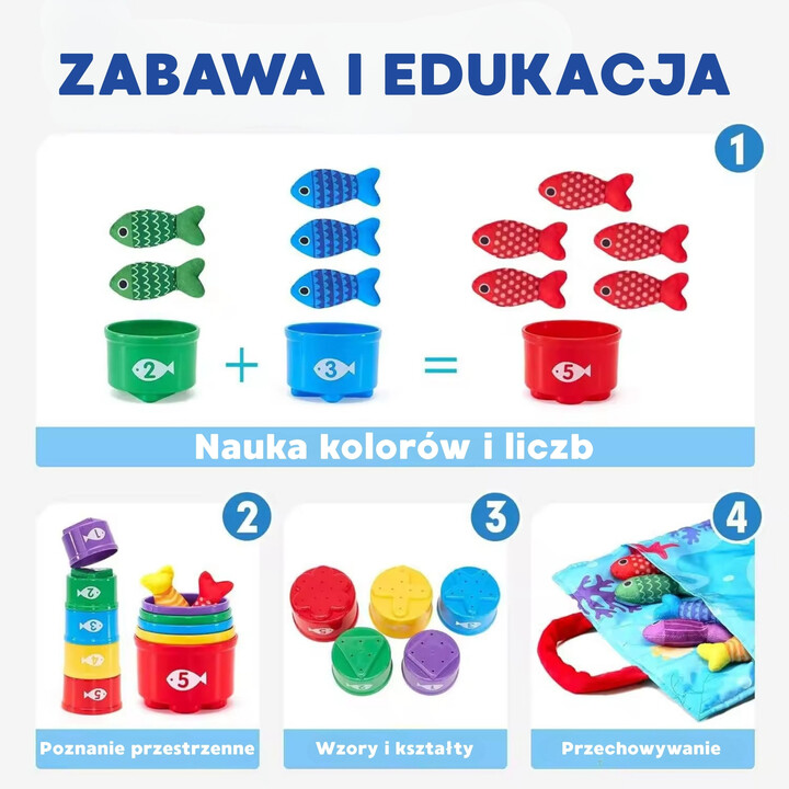 WOOPIE Zestaw Małego Wędkarza Nauka Liczenia 22 El.