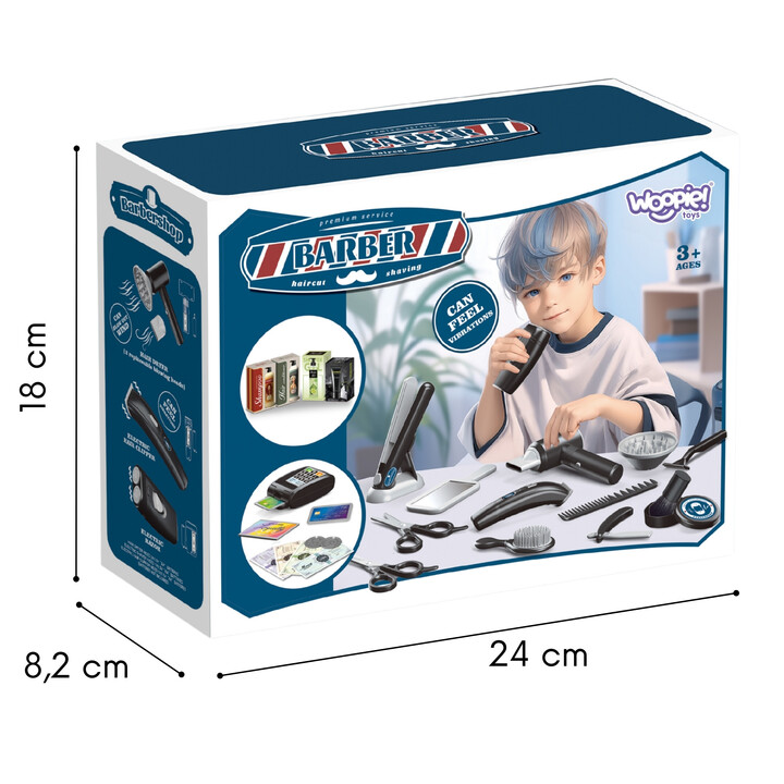 WOOPIE Barber Hairdressing Set for Kids Styling Salon 24pcs.