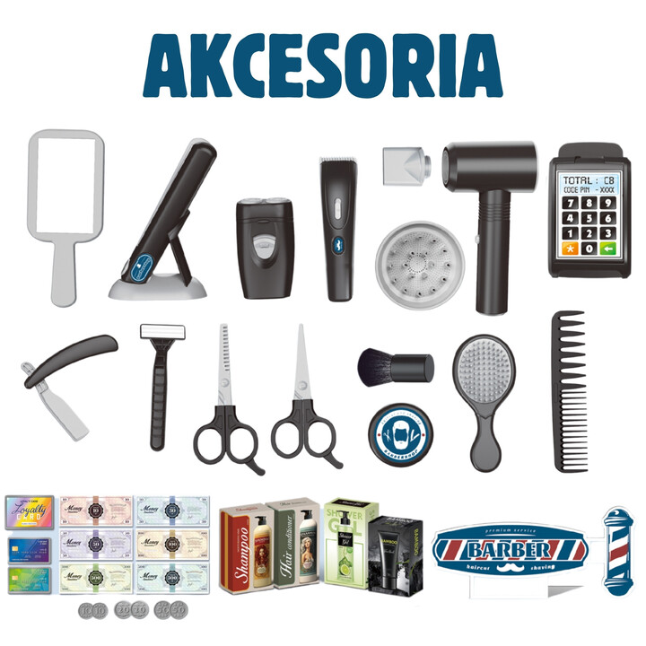 WOOPIE Barber Hairdressing Set for Kids Styling Salon 24pcs.