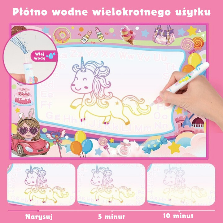 WOOPIE Water Painting Mat 2 in 1 XXL 100x70cm Glows in the Dark