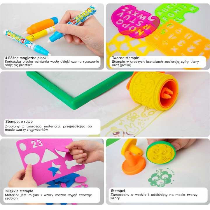 WOOPIE 2-in-1 Water Painting Mat XXL Double-Sided Animals