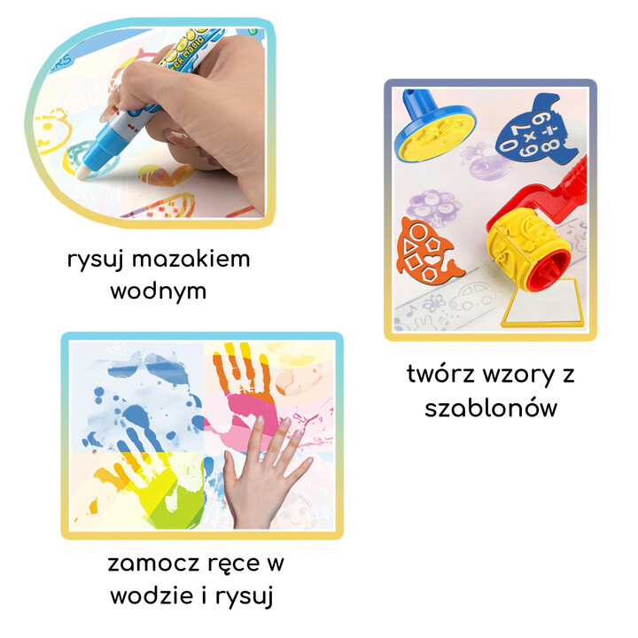 WOOPIE Mata Wodna do Rysowania Zestaw Kreatywny z Akcesoriami