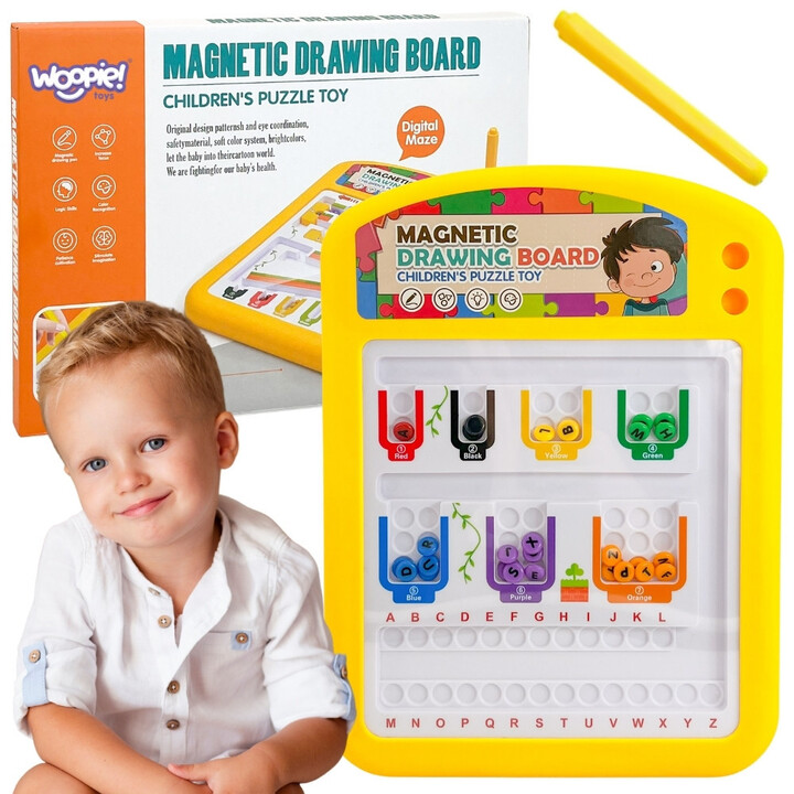 MAGNETIC BOARD EDUCATIONAL PUZZLE SORTER LEARNING THE ALPHABET 3+ WOOPIE