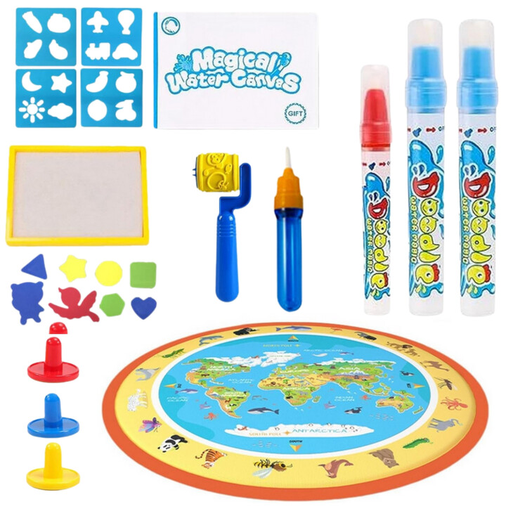 WOOPIE Magic Water Painting Mat Round ZOO 23 pcs.