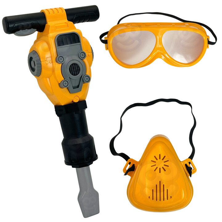WOOPIE Little Handyman Tool Set Goggles Helmet Pneumatic Hammer 21 pcs.