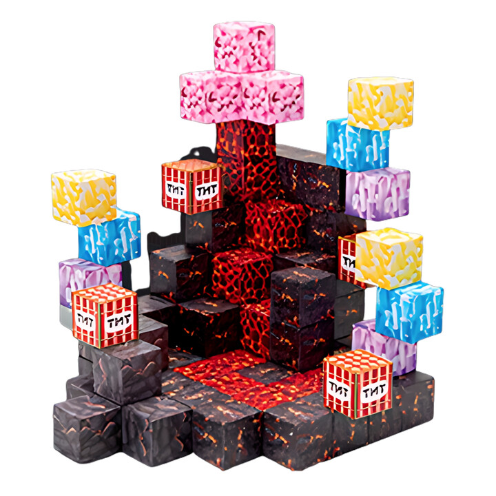 WOOPIE Klocki Magnetyczne Bloczki Sześciany Piksele Mine Craft 74el.