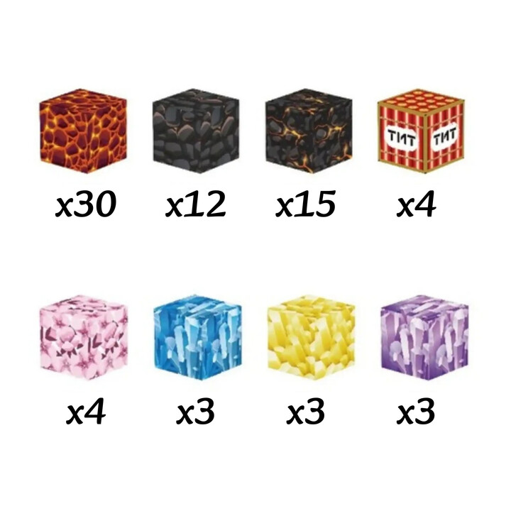 WOOPIE Klocki Magnetyczne Bloczki Sześciany Piksele Mine Craft 74el.