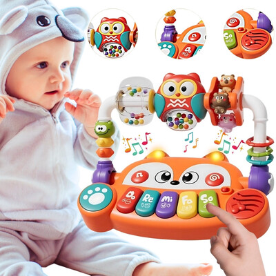 WOOPIE BABY Interactive Educational Piano Sensory Fox LED Rattles