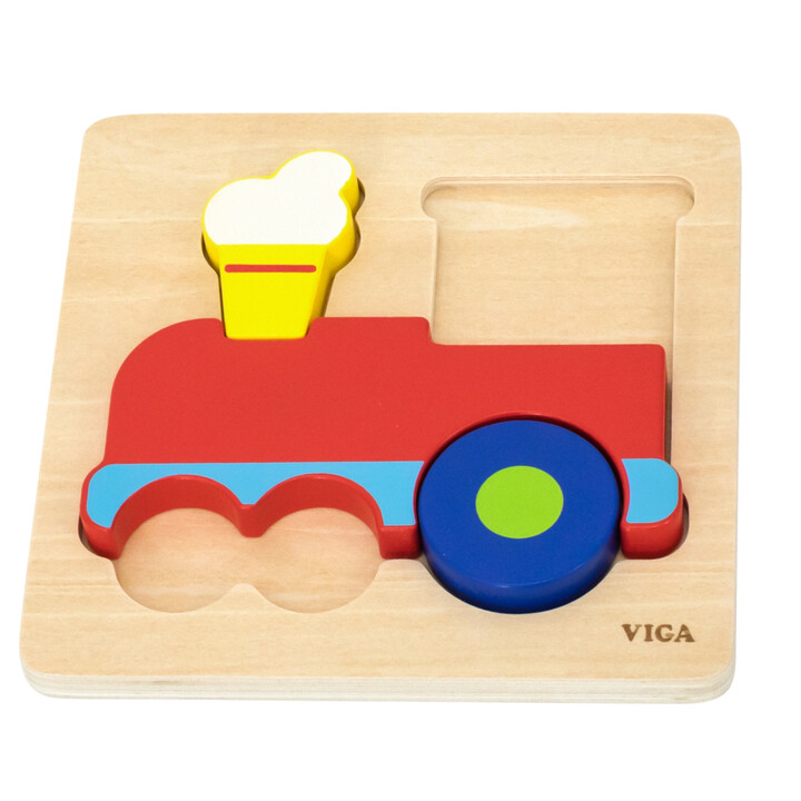 VIGA Wooden Montessori Educational Puzzle Train