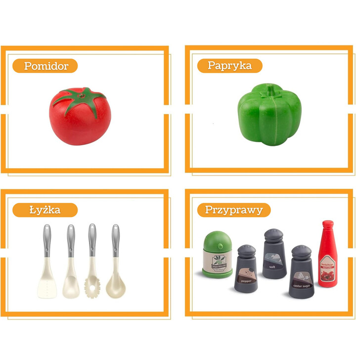 WOOPIE Little Chef Set Pots Frying Pan Kettle White 32 pcs.