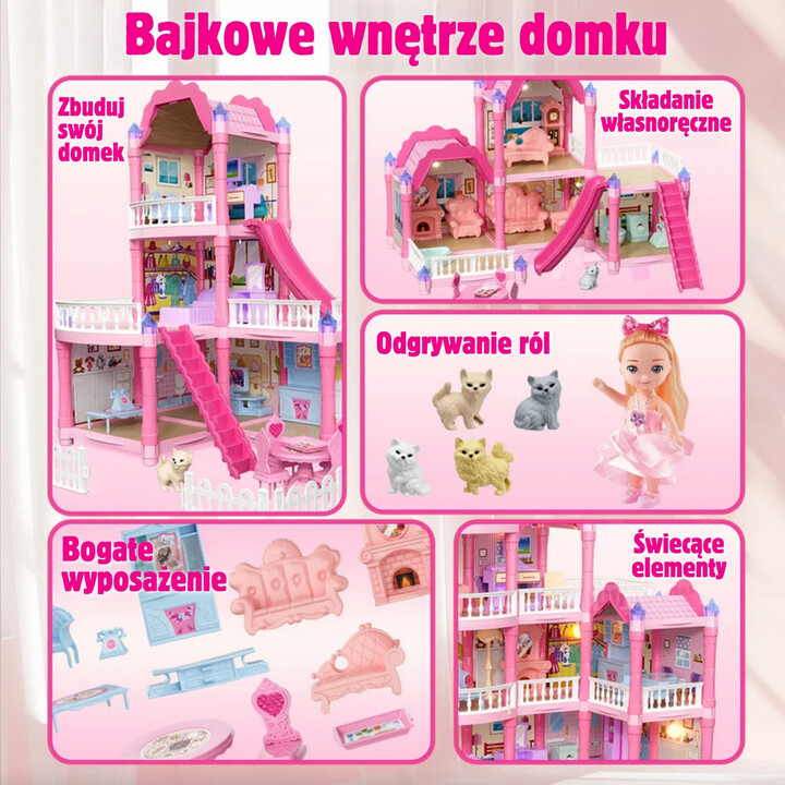 WOOPIE Domek dla Lalek Villa z Akcesoriami i Lalką 296el.