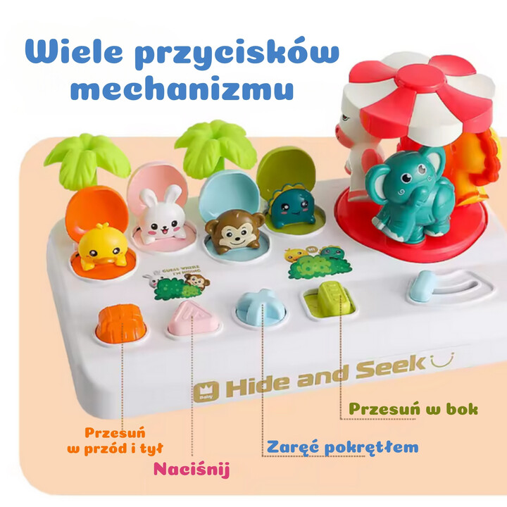 WOOPIE BABY Pop-Up Animals Carousel Interactive Toy