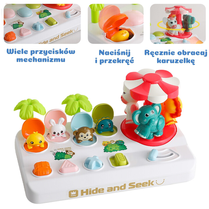 WOOPIE BABY Pop-Up Animals Carousel Interactive Toy