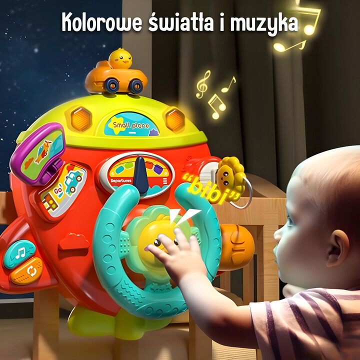 WOOPIE BABY Interactive Steering Wheel Airplane Vehicle for Crib Stroller Effects 18m+