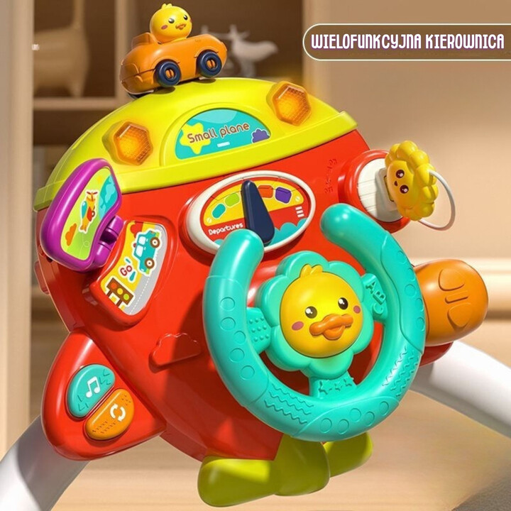 WOOPIE BABY Interactive Steering Wheel Airplane Vehicle for Crib Stroller Effects 18m+