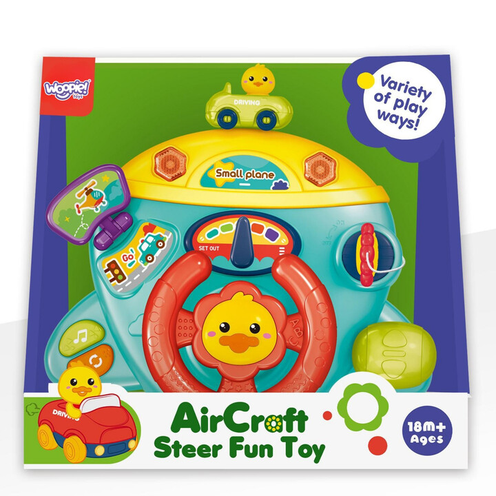 WOOPIE BABY Interactive Steering Wheel Airplane Vehicle for Crib Stroller Effects 18m+