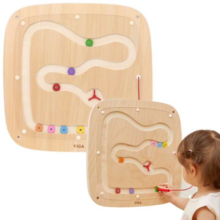 VIGA Wooden Sensory Manipulation Board Gravitational Flow
