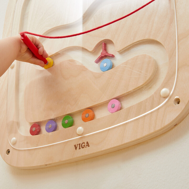 VIGA Wooden Sensory Manipulation Board Gravitational Flow