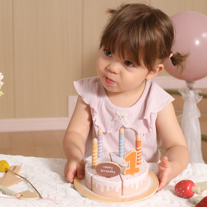 VIGA Wooden Birthday Cake for Slicing